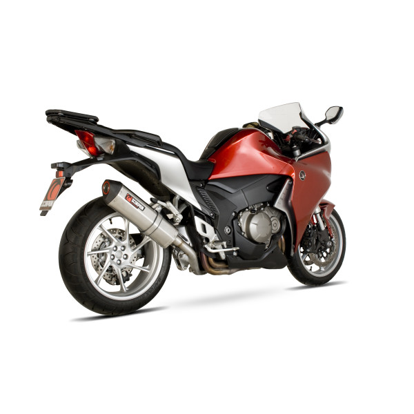 Scorpion Exhaust Honda VFR1200 (With Panniers) 2010 - 2017 Serket Parallel Slip-on Brushed Stainless Steel Sleeve (fits to models with no panniers)